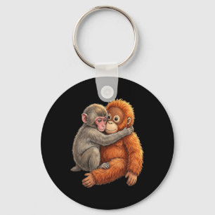 Byby Macaque Hugging Plush Cute Monkey Monkey Punc Key Ring
