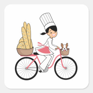 Bycicle Chef Art Sticker