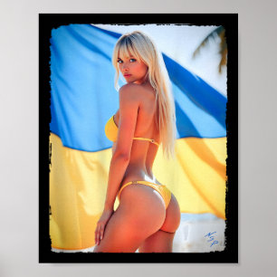 Byck Print T Shirt - Y Blonde Bikini Girl And Ukra