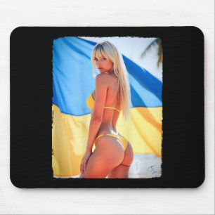 Byck Print T Shirt - Y Blonde Bikini Girl And Ukra Mouse Mat