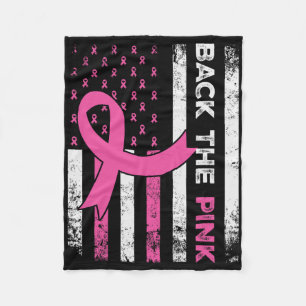 Byck The Pink Ribbon American Flag Breast Cancer A Fleece Blanket