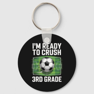 Byck To School First Day Of 3rd Grade Soccer Boys Key Ring