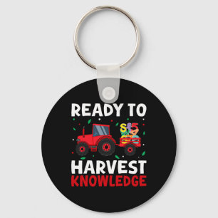 Byck To School Teacher Farming Tractor Farmer Kids Key Ring