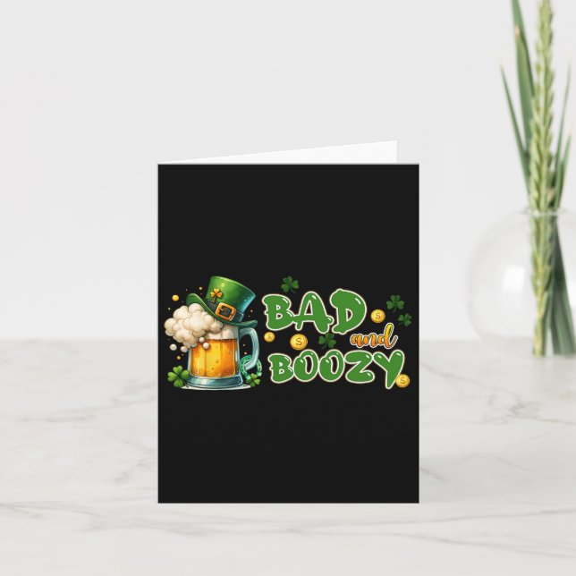 Byd And Boozy St Patricks Day Funny Irish St Paddy Card (Front)
