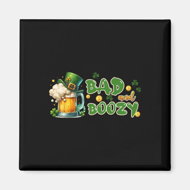 Byd And Boozy St Patricks Day Funny Irish St Paddy Magnet (Front)