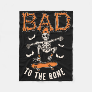 Byd To The Bone Skeleton Funny Skateboard Toddler  Fleece Blanket