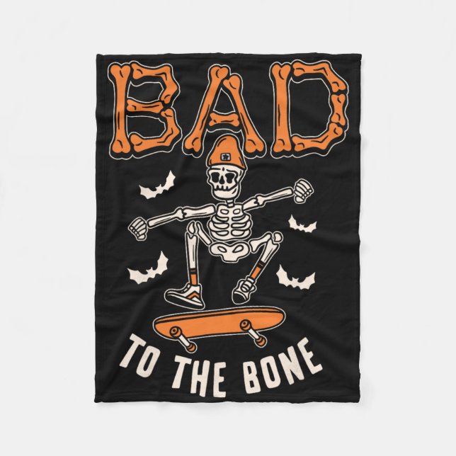 Byd To The Bone Skeleton Funny Skateboard Toddler  Fleece Blanket (Front)