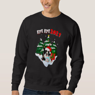 Bye Bye 2021 Border Collie Wear Mask Christmas Tre Sweatshirt
