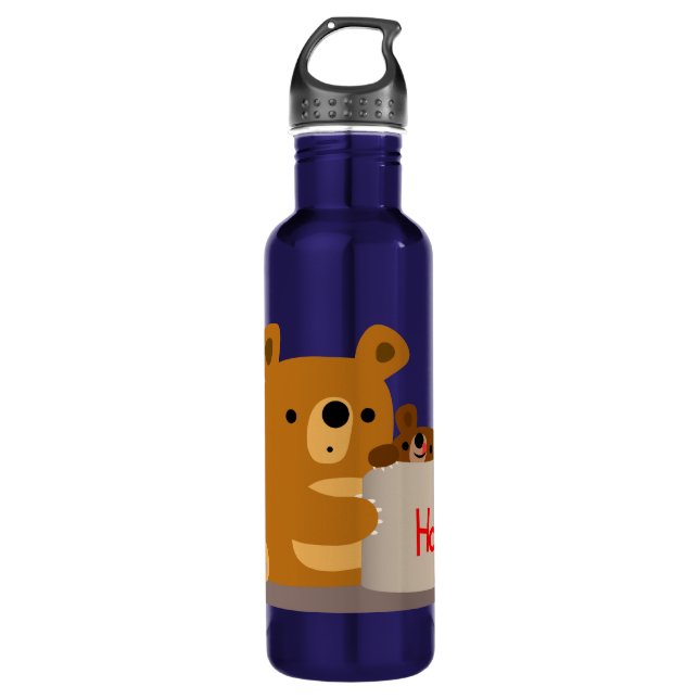 Bye Bye Honey - Cute Cartoon Bears 710 Ml Water Bottle (Front)