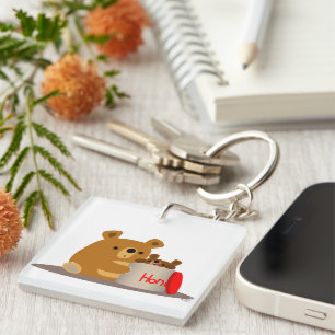 Bye Bye Honey! Cute Cartoon Bears Acrylic Keychain