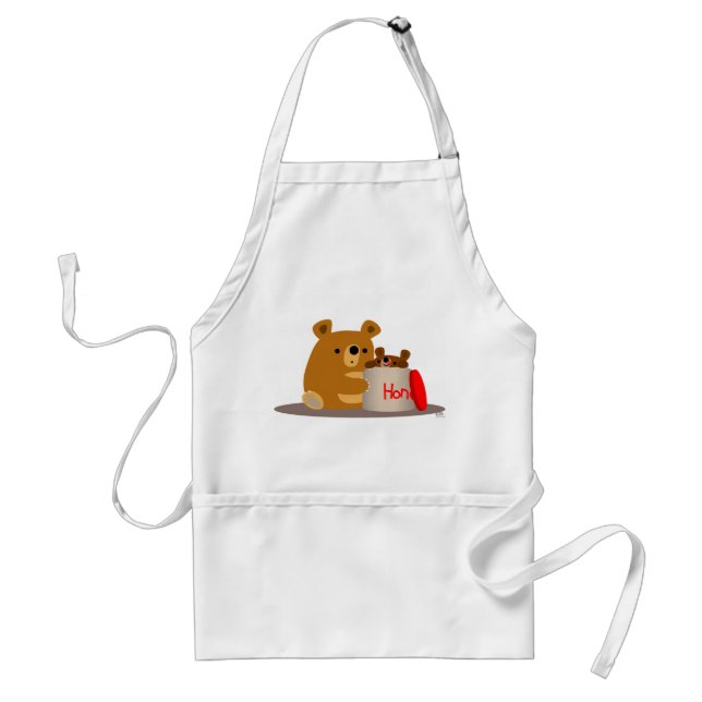 Bye Bye Honey! Cute Cartoon Bears Apron (Front)