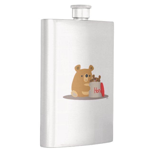 Bye Bye Honey! Cute Cartoon Bears Classic Flask (Right)