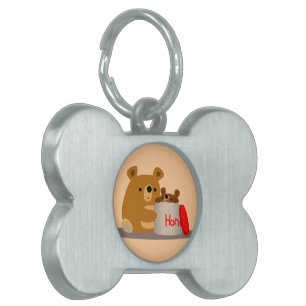 Bye Bye Honey! Cute Cartoon Bears Pet Tag