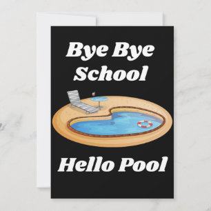 Bye Bye School Hello Pool Thank You Card