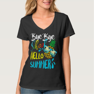 Bye Bye School Hello Summer Last Day Of School Pin T-Shirt
