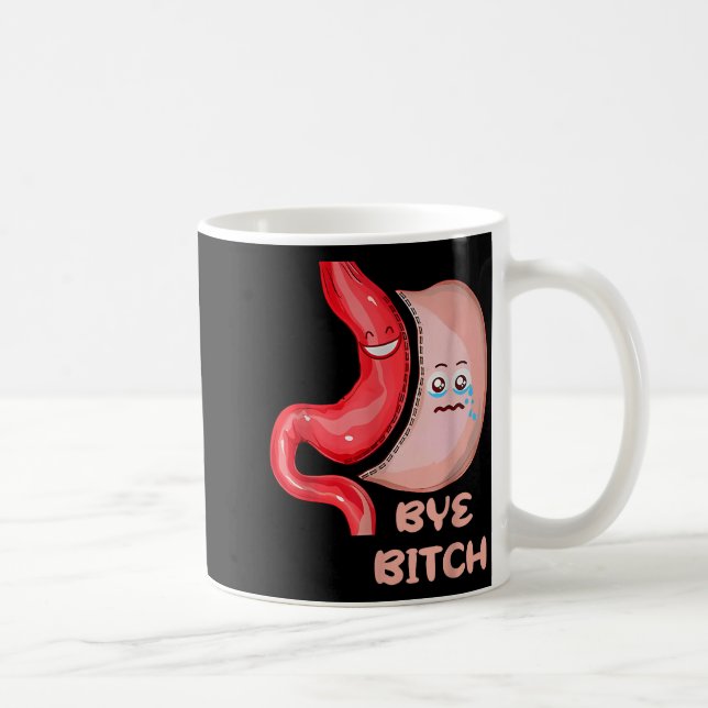 Bye Funny Gastric Sleeve Surgery Stomach  Coffee Mug (Right)