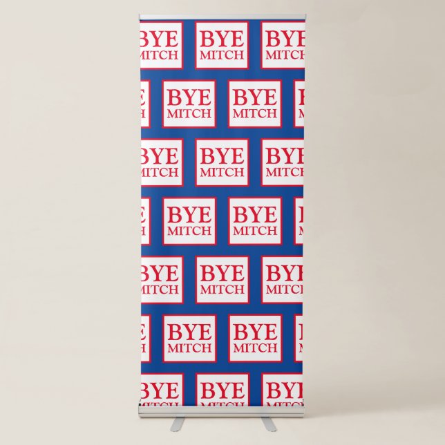 Bye Mitch McConnell Senate Vote Blue Election Retractable Banner (Front)