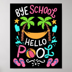 Bye School Beach T Ball Tee Hammock Poster
