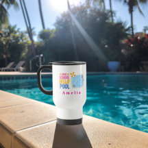 Bye School Hello Pool Personalised Travel Mug