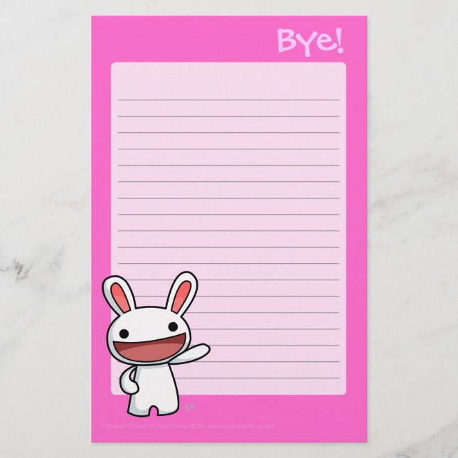 Bye Writing Pad Stationery (Front)