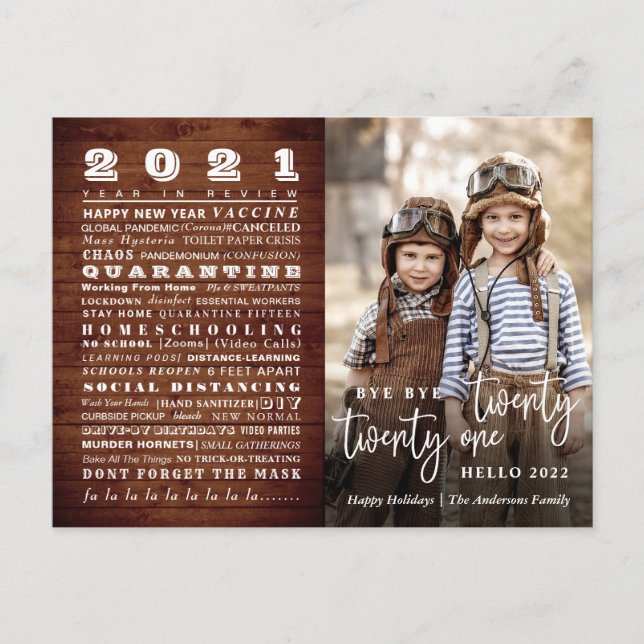 Bye Year Funny Year Review Christmas PHOTO Card (Front)