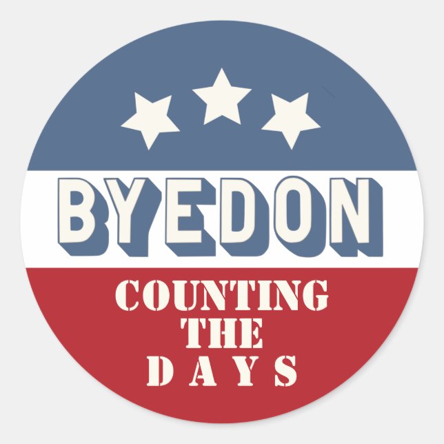 Byedon Counting The Days Till President Joe Biden Classic Round Sticker (Front)