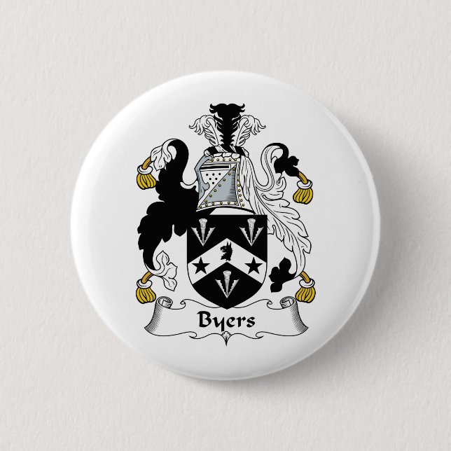 Byers Family Crest 6 Cm Round Badge (Front)