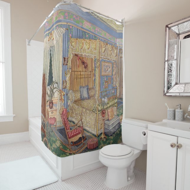 Bygone Old Fashioned Charm Shower Curtain (In Situ)