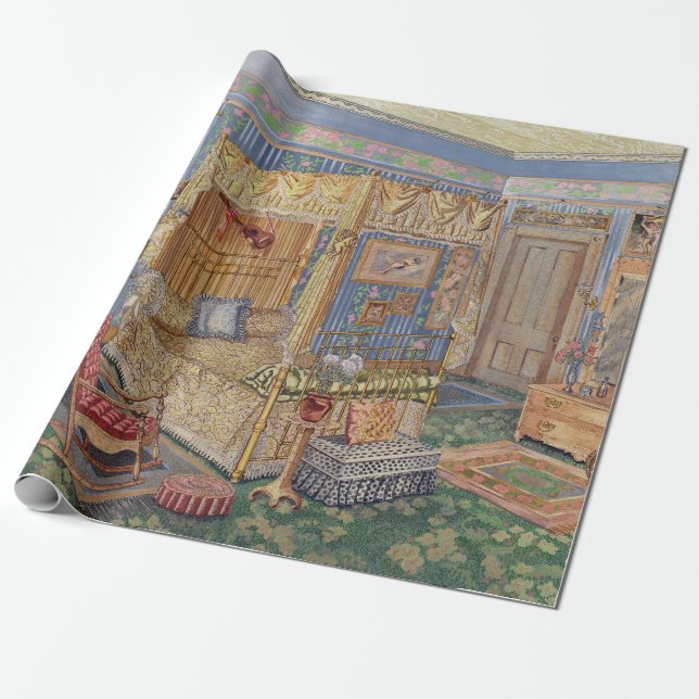 Bygone Old Fashioned Charm Wrapping Paper (Unrolled)
