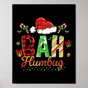 Byh Humbug Funny Sarcastic Christmas Doodle Groovy Poster