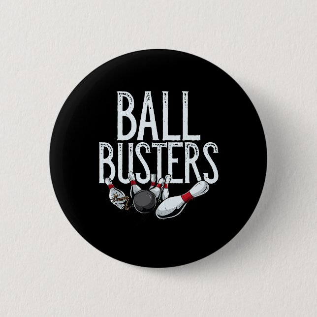 Byll Busters Bowling  6 Cm Round Badge (Front)