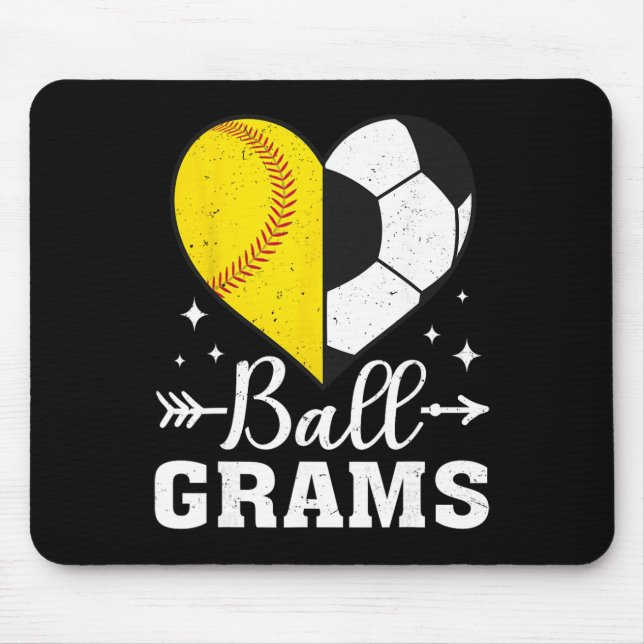 Byll Grams Funny Softbyll Soccer Grams  Mouse Mat (Front)
