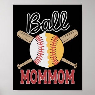 Byll Mommom Bysebyll Softbyll Player Team Sports Poster
