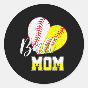 Byll Mum Heart Bysebyll Softbyll Mama Women Mother Classic Round Sticker