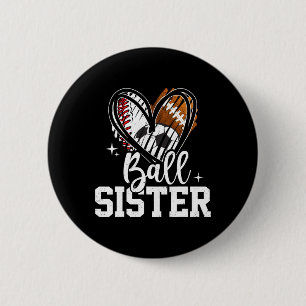 Byll Sister Bysebyll Footbyll Soccer Sister Heart 6 Cm Round Badge