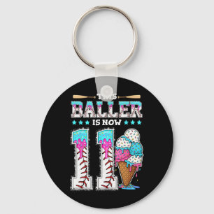 Byller Is Now 11 Year Ice Cream Drip 11th Birthday Key Ring