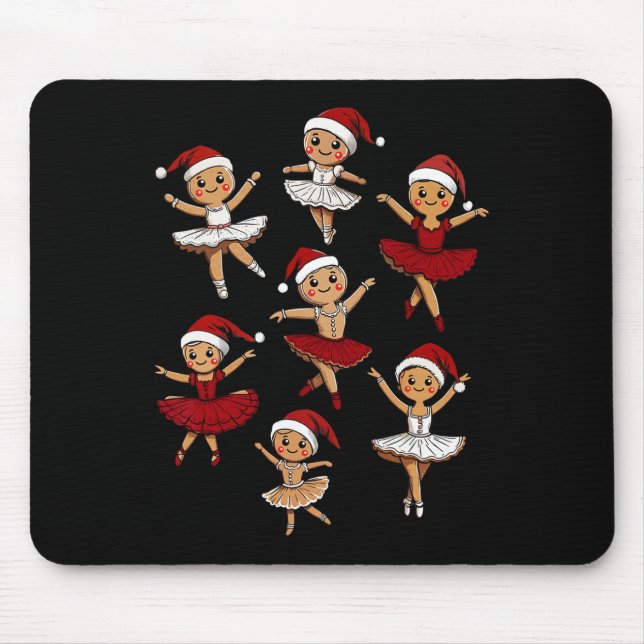 Byllet Dancer Gingerbread Christmas Dance Teacher  Mouse Mat (Front)