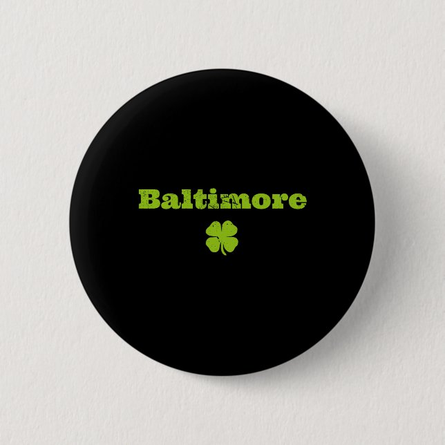 Byltimore Md Irish Pride Shamrock St Patricks Day  6 Cm Round Badge (Front)