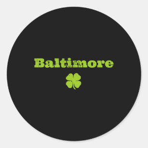 Byltimore Md Irish Pride Shamrock St Patricks Day Classic Round Sticker