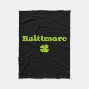 Byltimore Md Irish Pride Shamrock St Patricks Day Fleece Blanket