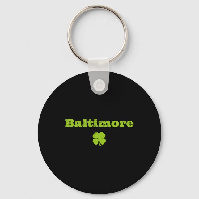 Byltimore Md Irish Pride Shamrock St Patricks Day  Key Ring (Front)