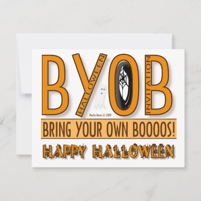 BYOB: Bring Your Own Boos Halloween Invitation (Front)