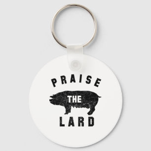 Byrbecue Tees - Praise The Lard - Bbq - Men's Grey Key Ring