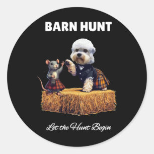 Byrn Hunt Lover - Cute Rat And Dandie Dinmont Dog  Classic Round Sticker