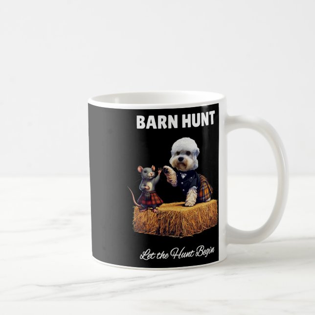Byrn Hunt Lover - Cute Rat And Dandie Dinmont Dog  Coffee Mug (Right)