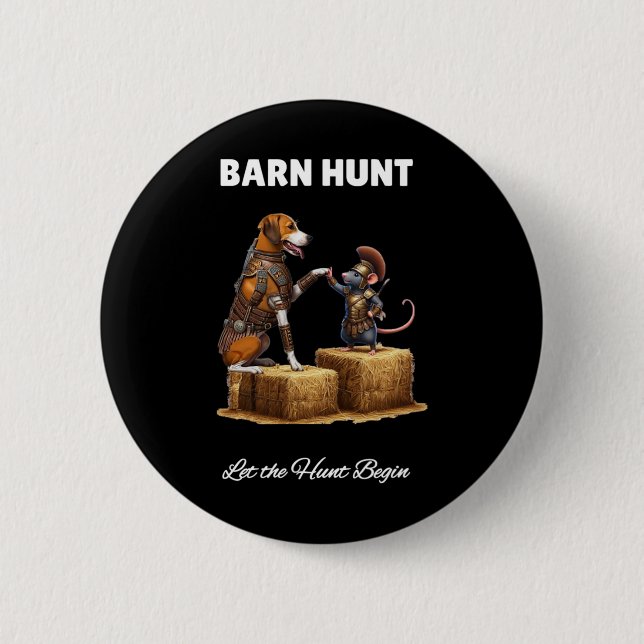 Byrn Hunt Lover - Cute Warrior Rat And American Fo 6 Cm Round Badge (Front)