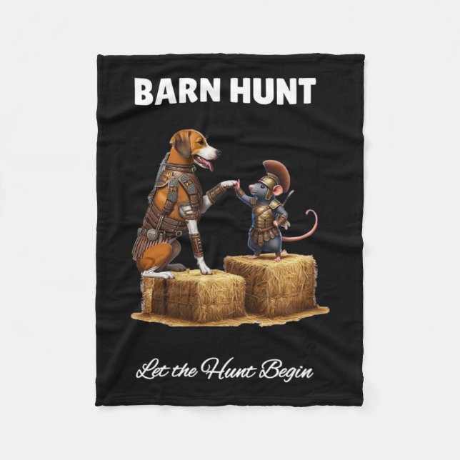 Byrn Hunt Lover - Cute Warrior Rat And American Fo Fleece Blanket (Front)
