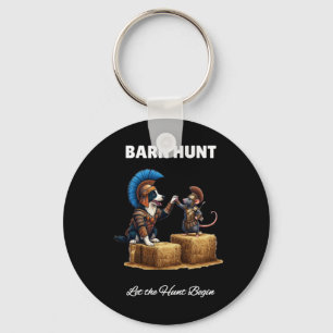Byrn Hunt Lover - Cute Warrior Rat And Border Coll Key Ring