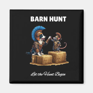 Byrn Hunt Lover - Cute Warrior Rat And Border Coll Magnet