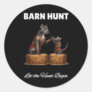 Byrn Hunt Lover - Cute Warrior Rat And Cane Corso  Classic Round Sticker